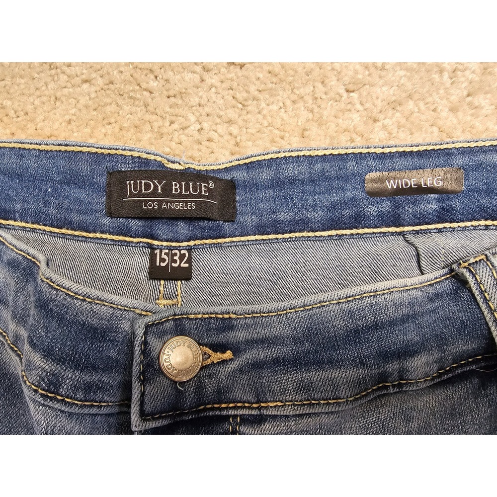 Judy Blue High Waist Wide Leg Jeans Light Wash Denim Size 15/32 JB82401MD - Picture 4 of 8